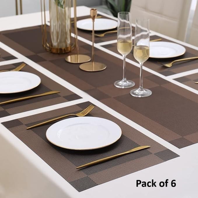 Anti-Skid Placemats for Kitchen Dining Table (Pack of 6)